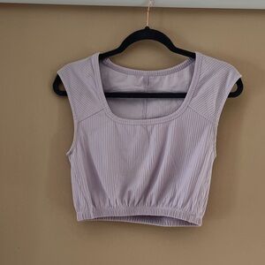 lululemon athletica Lilac Ribbed Sleeveless Crop Top-dress up or dress down